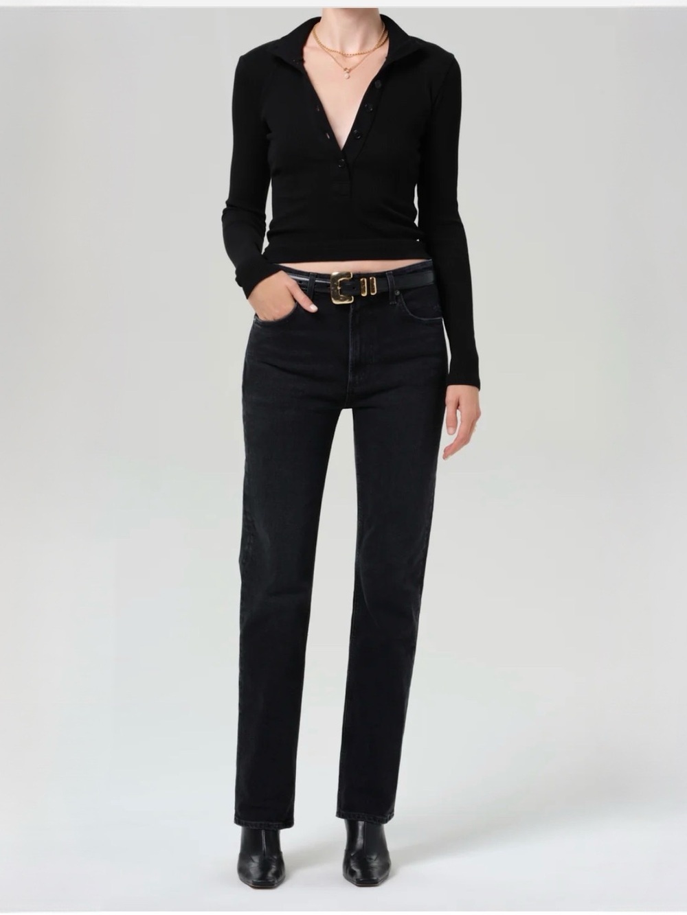 Citizens of Humanity Zurie Straight Black Grey Jeans